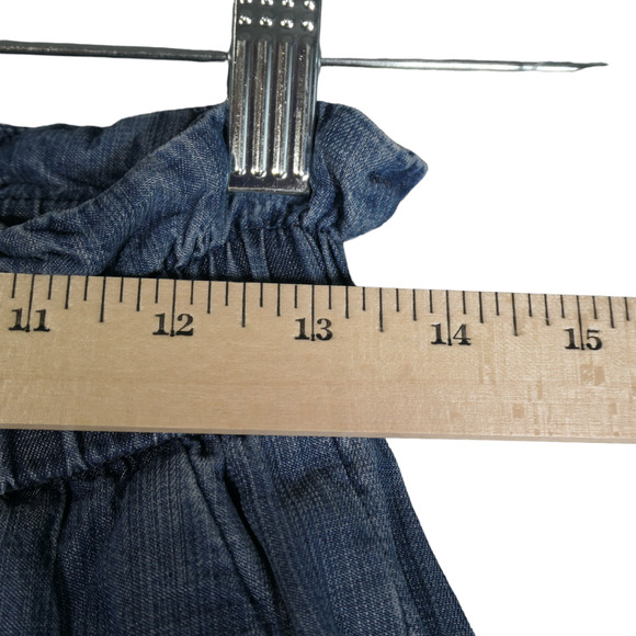 Calvin Klein Chambray Jogger Pants Womens Size 2 Blue High Rise Distressed - Picture 9 of 13